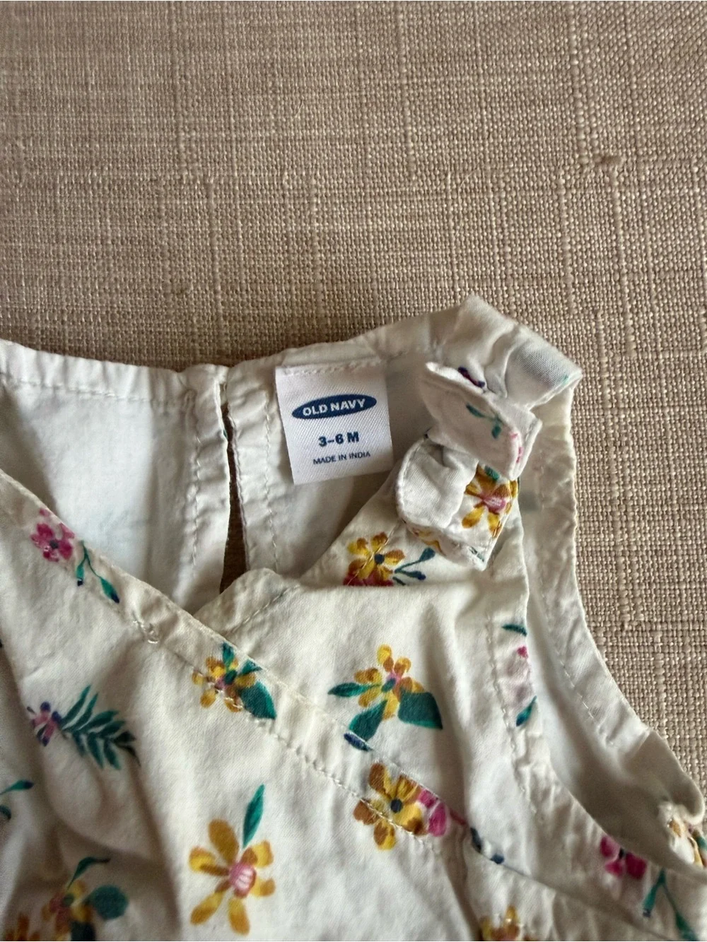 Old Navy Cream Floral Diaper Cover Set with Pink & Yellow Flowers